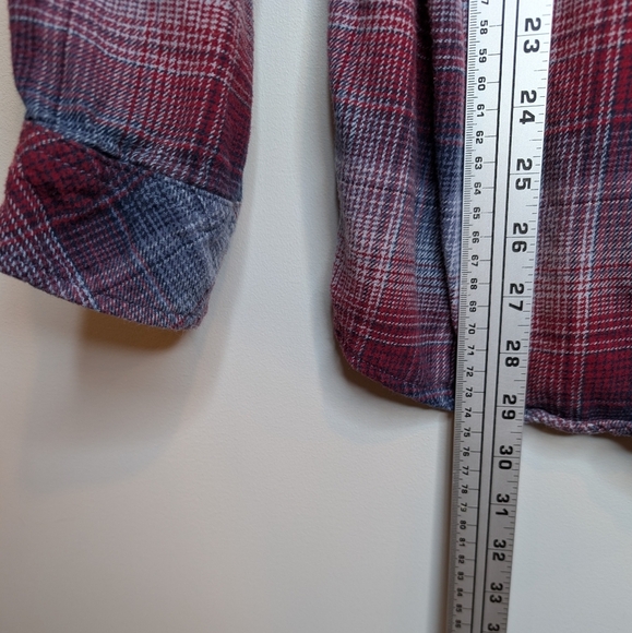 Men's Hurley Blue Red White Flannel Plaid Button-Down Shirt XXL - Picture 7 of 12